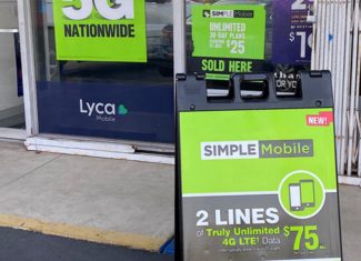 Simple Mobile On Display At A CA Independent Prepaid Dealer Store Photo Via Wave7 Research