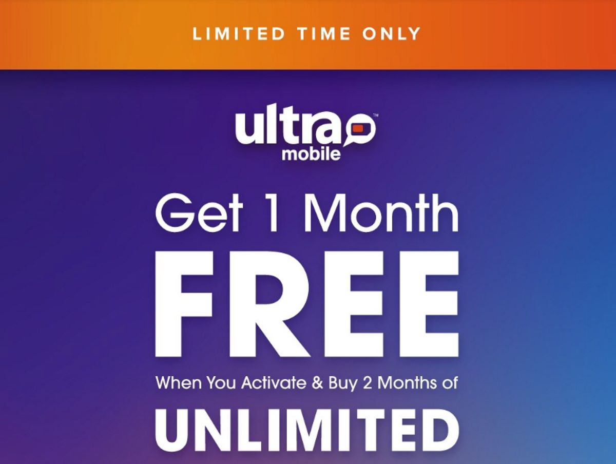 Ultra Mobile Buy Two Months Unlimited Get One Free Jan-Feb 2023 Promo