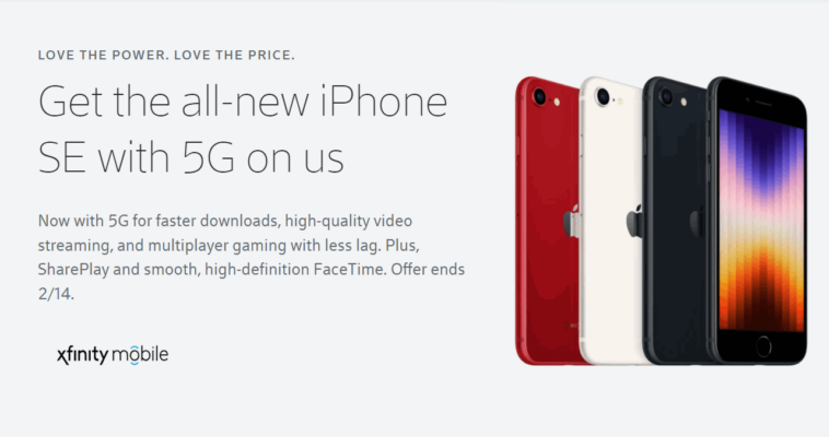 Xfinity Mobile Free iPhone SE 2022 Deal