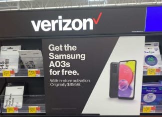 Free Samsung Galaxy A03s On Display In Walmart (Photo Via Wave7 Research)