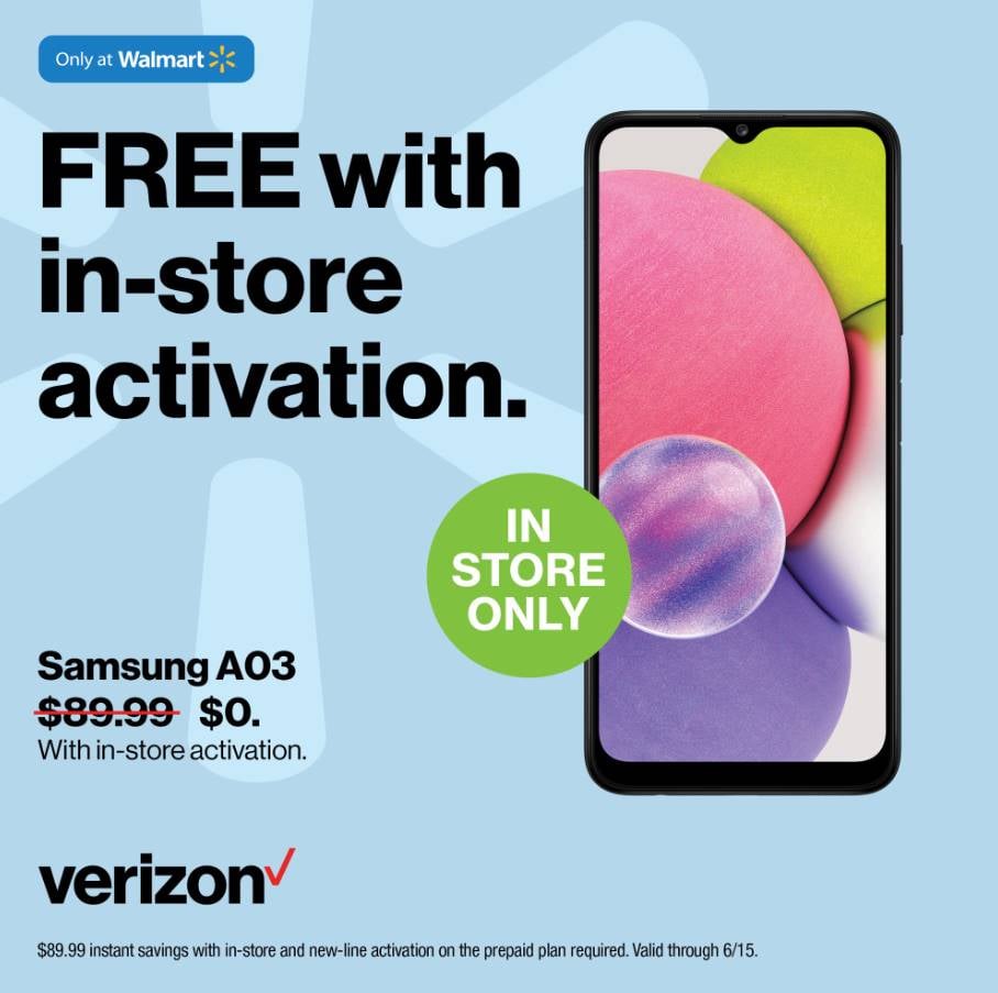 Verizon Prepaid Walmart Free Samsung Galaxy A03s