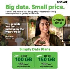 Cricket Wireless Simply Data 50GB Bonus Data Promo