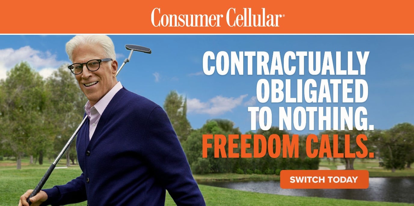 Ted Danson Featured In A New Image With New Tagline On The Consumer Cellular Website