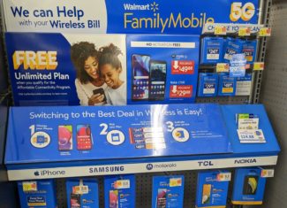 Walmart Family Mobile On Display At A Walmart Local To BestMVNO