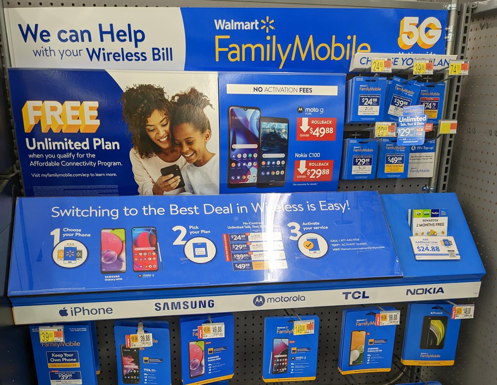 Walmart Family Mobile On Display At A Walmart Local To BestMVNO
