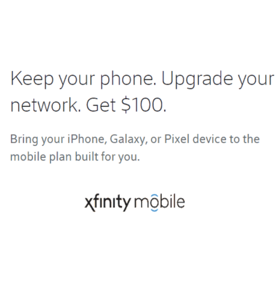 Xfinity Mobile BYOD $100 Prepaid Gift Card
