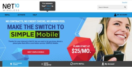 Screenshot Of NET10 Wireless Website As It Appears To Be Closing