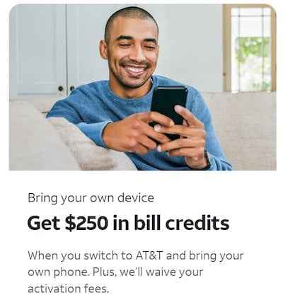 AT&T BYOD Offer $250 Bill Credits