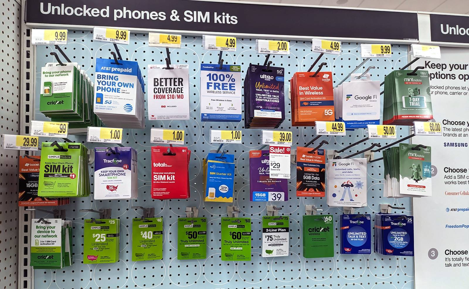 Prepaid SIM Cards On Display At Target Store
