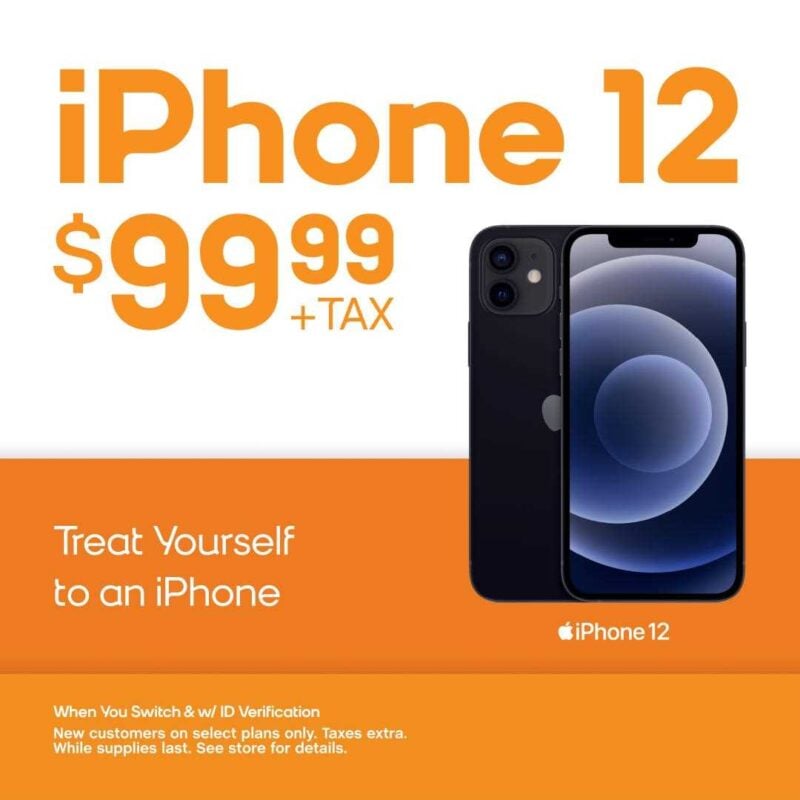 Boost Mobile $99.99 iPhone 12 Holiday 2023 Shopping Season Offer