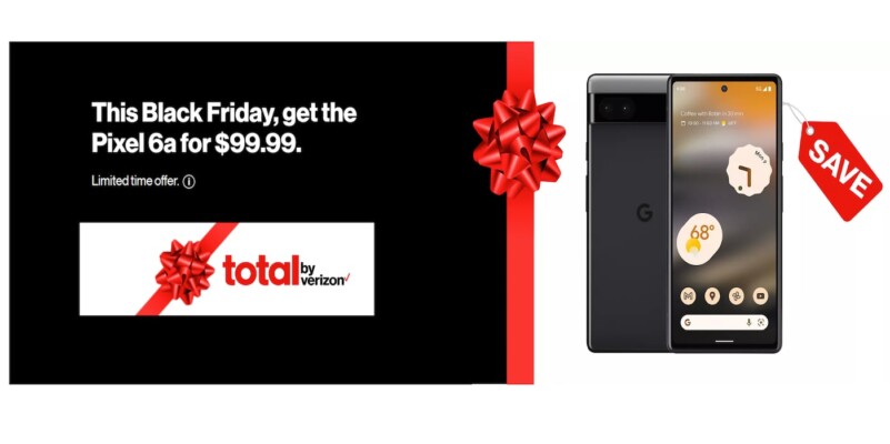 Total by Verizon $99.99 Google Pixel 6a Black Friday 2023 Deal