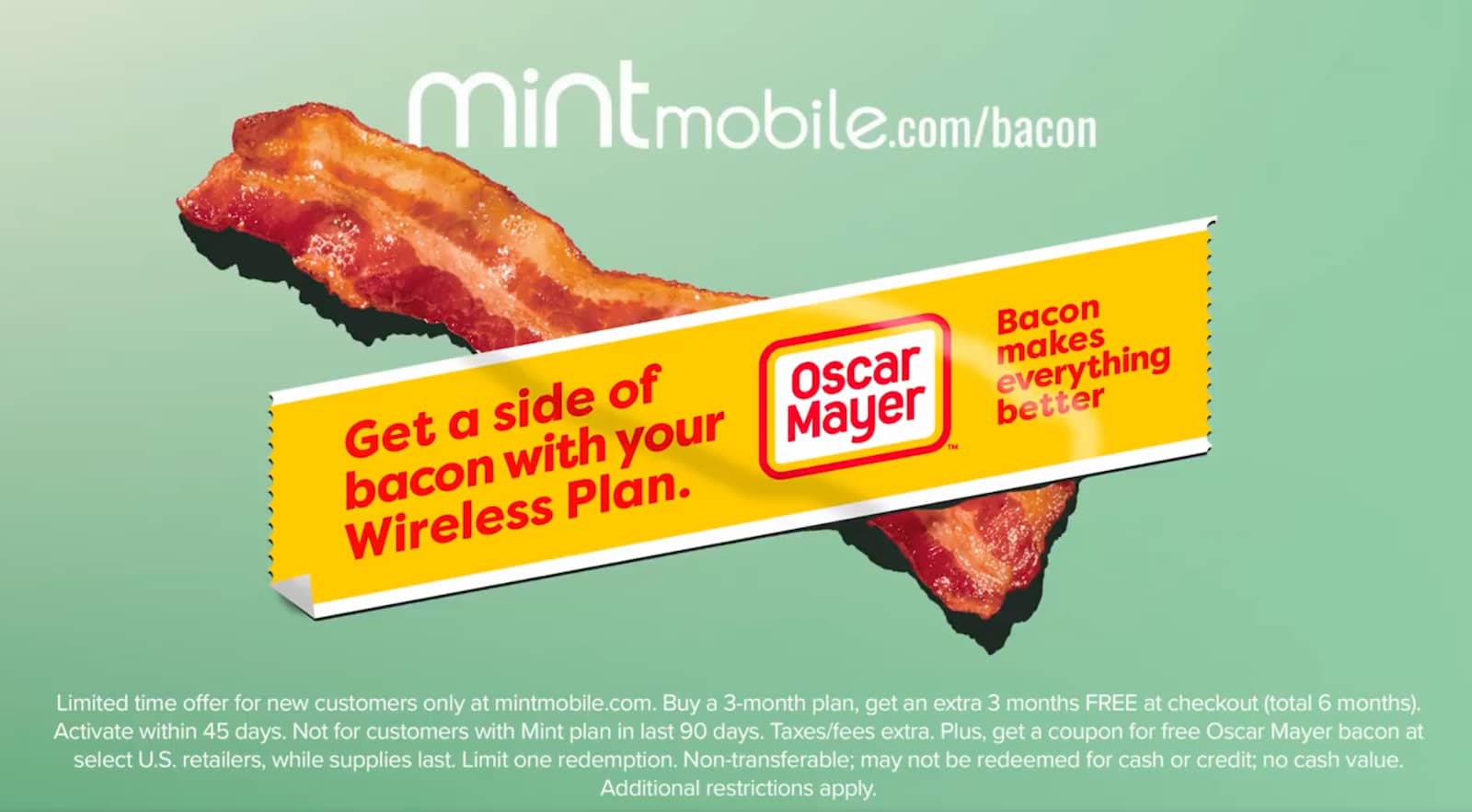 Mint Mobile Offering Free Side Of Bacon With Buy 3 Months Get 3 Free Deal