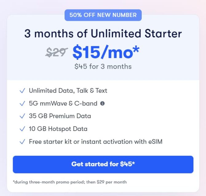 US Mobile Offers Half Off Unlimited Starter Plan To New Lines That Get A New Number