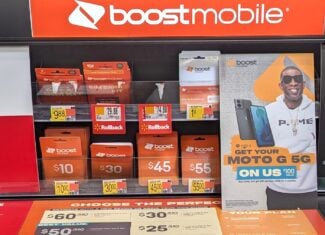 Boost Mobile Walmart store signage