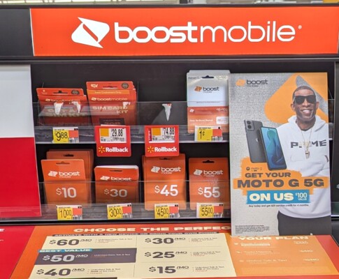 Boost Mobile Walmart store signage