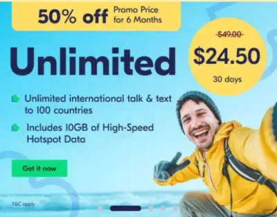 LycaMobile 6 months unlimited $24.50/month