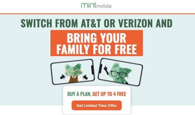 Mint Mobile Four Lines Free Offer