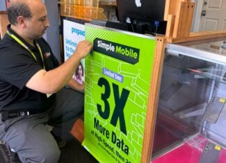 Simple Mobile Triple Data Promotion Store Signage