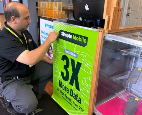 Simple Mobile Triple Data Promotion Store Signage