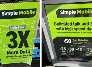 Simple Mobile Signage Prepaid Dealer Store