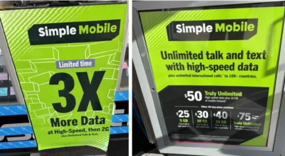 Simple Mobile Signage Prepaid Dealer Store