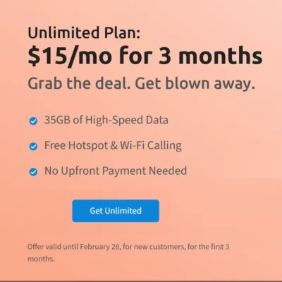 Tello $15 for 35GB promo