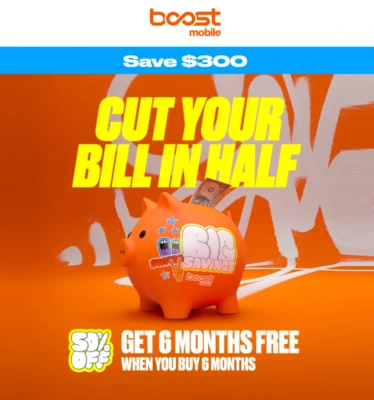 Boost Mobile 6 Months Free annual plan promo