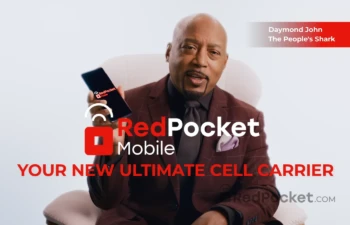 Red Pocket Mobile ad with Daymond John