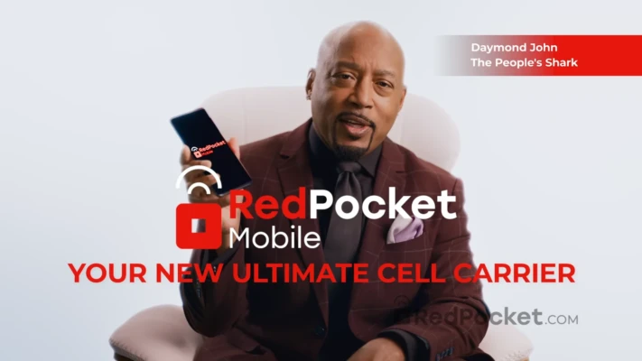 Red Pocket Mobile ad with Daymond John