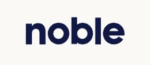 Nobile Mobile logo the word noble in navy blue against an off white background.