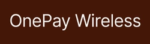 OnePay Wireless in white against a solid maroon background