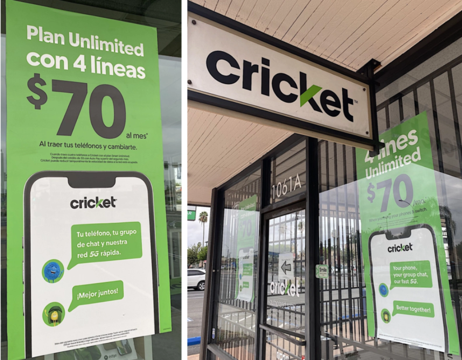 Cricket Wireless Signage 4 lines $70